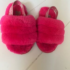 UGG Kids Fluffy Pink Sandals